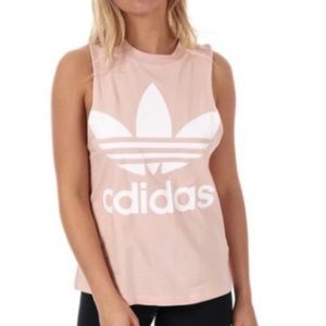 Adidas Size XS Pale Pink Trefoil Logo Tank Top